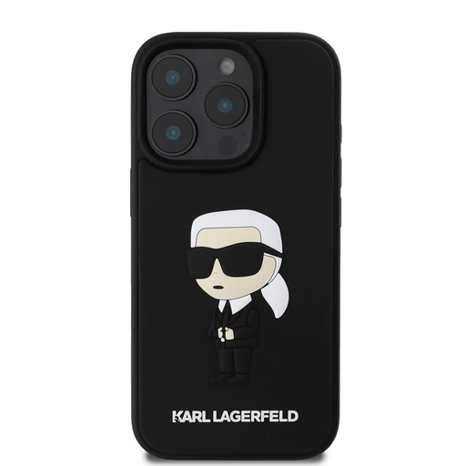 Apple iPhone 16 Pro Karl Lagerfeld 3D Ikoniczny etui (Czarny) – KLHCP16L3DRKINK