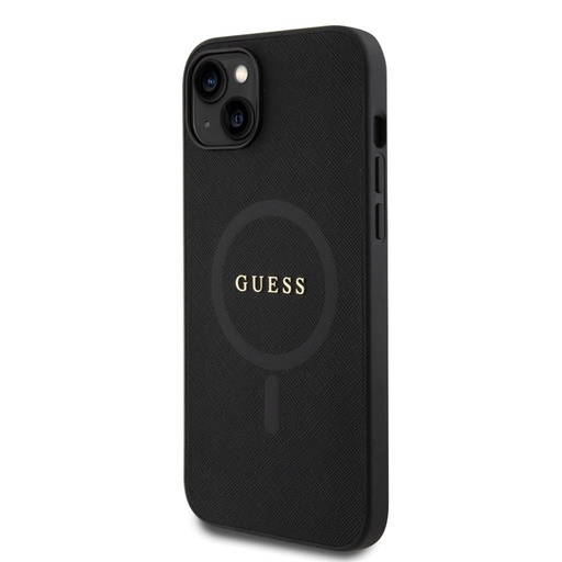 Apple iPhone 15 Guess PU Saffiano MagSafe etui (Czarny) - GUHMP15SPSAHMCK