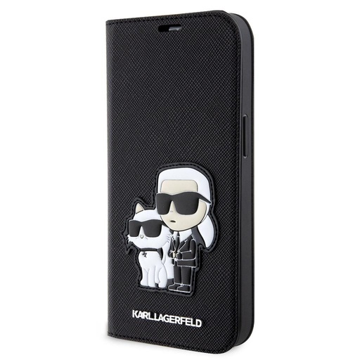 Apple iPhone 14 Karl Lagerfeld PU Saffiano Karl and Choupette NFT Book etui (Czarny) – KLBKP14SSANKCPK
