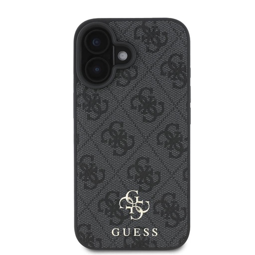 Apple iPhone 16 Guess PU 4G Small Metal Logo MagSafe etui (Szary) - GUHMP16SP4SM4MK