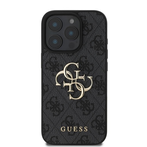 Apple iPhone 16 Pro Guess PU 4G Metal Logo etui (Szary) - GUHCP16L4GMGGR