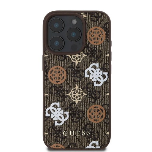 Apple iPhone 16 Pro Guess PU 4G Peony MagSafe etui (Brązowy) - GUHMP16LP4PWPW