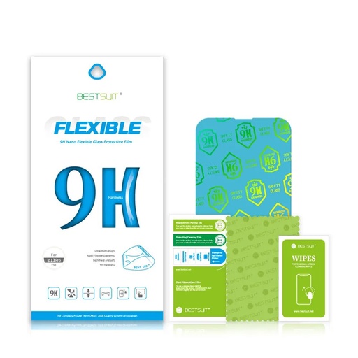 Apple iPhone 13 / 13 Pro / 14 / 16e Bestsuit flexible hybrid szkło hartowane (Przezroczysty, czarny z obramowaniem)