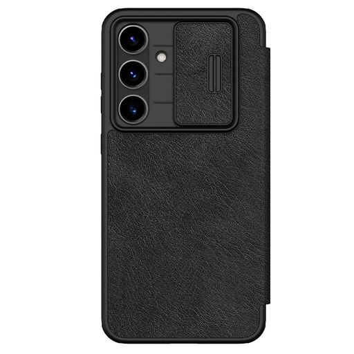 Samsung Galaxy S24 Nillkin Qin pro z osłoną aparatu etui z klapką (Czarny)