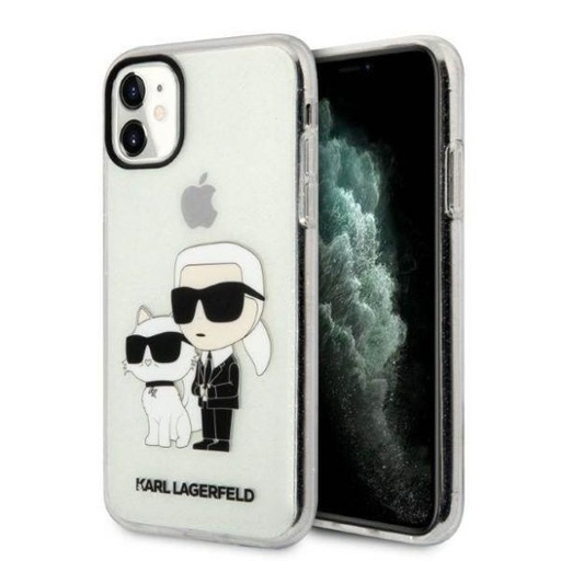 Apple iPhone 11 Karl Lagerfeld IML Glitter Karl and Choupette NFT etui (Przezroczysty) – KLHCN61HNKCTGT