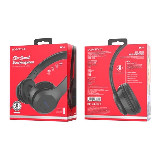 Borofone BO5 headset (jack 3,5mm), czarny