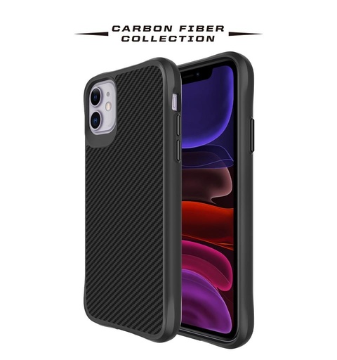 Apple iPhone 11 TOKO Carbon fiber etui na plecki (Czarny)