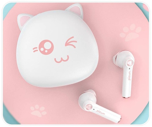 Picun HI CAT bezprzewodowy headset, BT 5.0, biały