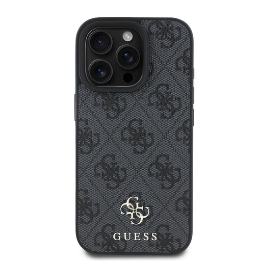 Apple iPhone 16 Pro Max Guess PU 4G Small Metal Logo MagSafe etui (Szary) - GUHMP16XP4SM4MK