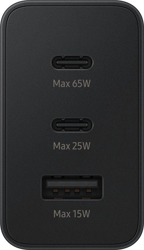Samsung PD Trio sieciowy ładowarka 65W 2× USB-C / USB-A (Czarny)