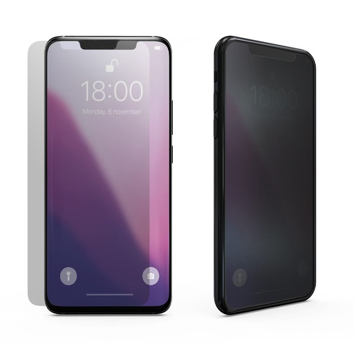 Apple iPhone XR & iPhone 11 privacy (wgląd kąt zmniejszony) szkło hartowane (Przezroczysty czarny z obramowaniem)