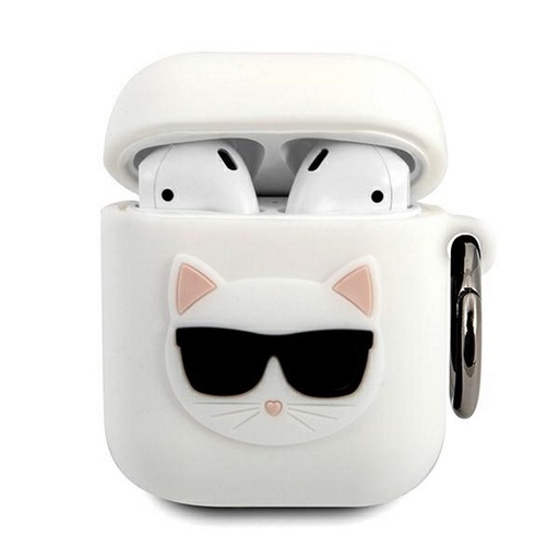 Apple AirPods Karl Lagerfeld etui silikonowe Choupette (Biały) – KLACA2SILCHWH