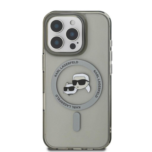Apple iPhone 16 Pro Max Karl Lagerfeld IML K&CH Heads Metal Frame MagSafe etui (Czarny) - KLHMP16XHLSKCK