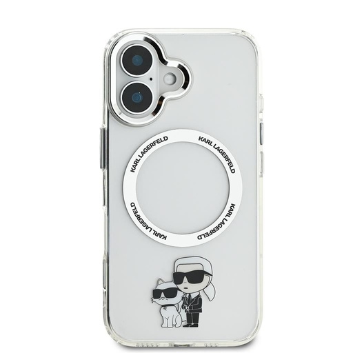 Apple iPhone 16 Karl Lagerfeld IML Karl and Choupette MagSafe etui (Przezroczysty) - KLHMP16SHNKCIT