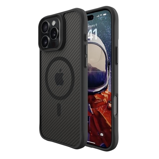 Apple iPhone 16 Pro TOKO Carbon fiber MagSafe etui na plecki (Czarny)
