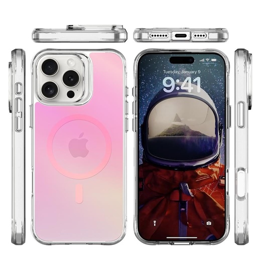 Apple iPhone 16 Pro Max TOKO Pure rainbow magsafe etui na plecki (Różowy)