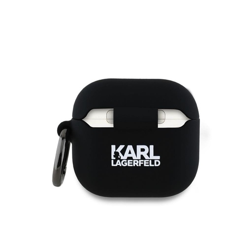 Apple AirPods 4 Karl Lagerfeld 3D Logo NFT Choupette Head Silicone etui (Czarny) - KLA4RUNCHK
