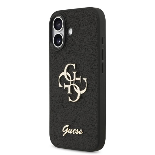 Guess PU Fixed Glitter 4G Metal Logo etui iPhone 17 (Czarny) - GUHCP17SHG4SGK
