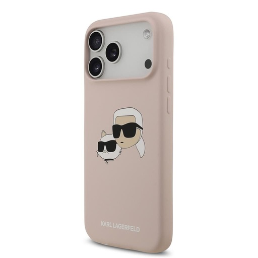 Karl Lagerfeld Liquid Silicone Double Heads MagSafe etui iPhone 17 Pro Max (Różowy) - KLHMP17XSKCHPPLP