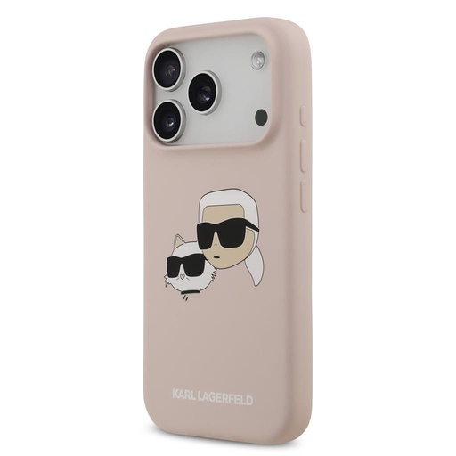 Karl Lagerfeld Liquid Silicone Double Heads MagSafe etui iPhone 17 Pro (Różowy) - KLHMP17LSKCHPPLP