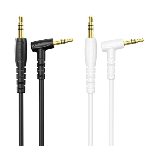 XO NB-R272 3,5 mm – 3,5 mm z kątowym złączem audio kabel (Biały) - 1,0 m