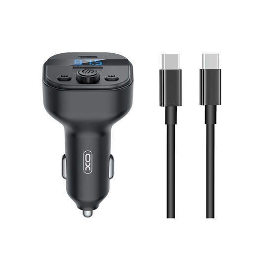 XO BCC18 Bluetooth MP3 samochodowy ładowarka 3A + Type-C kabel (Czarny)