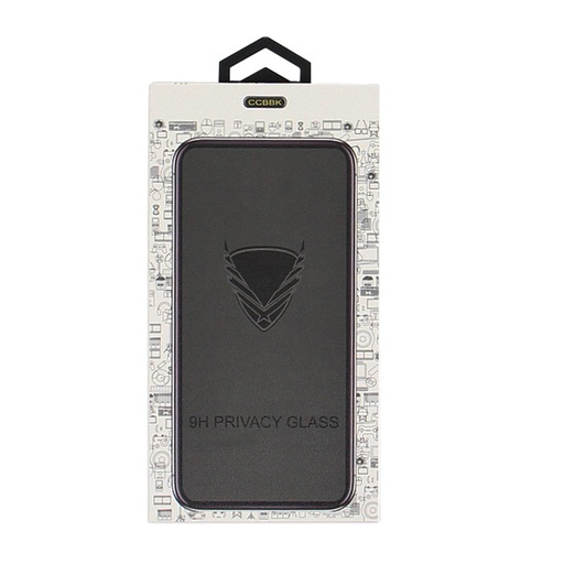 Apple iPhone 15 Pro OG Premium Privacy szkło hartowane (Przezroczysty czarny z obramowaniem)