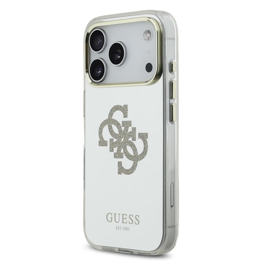 Guess PC/TPU Mirror 4G Glitter Logo MagSafe iPhone 17 Pro (Złoty)