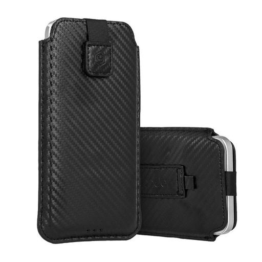 Wonder Carbon z uchwytem na palec etui iPhone 5 / Nokia 215 4G / 225 / 5310 2020 (Czarny) – M rozmiar