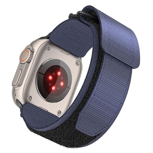 Forcell F-Design FA05 nylon na rzep pasek Apple Watch 42 / 44 / 45 / 49 mm (Niebieski)
