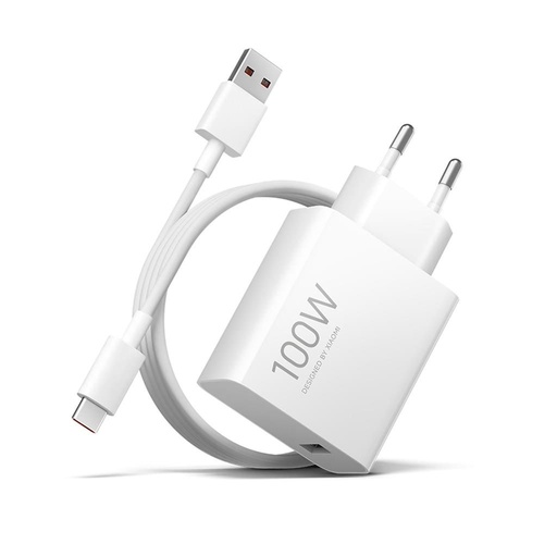 Xiaomi sieciowy szybka ładowarka zestaw USB-A + Type-C kabel (Biały) - 100W