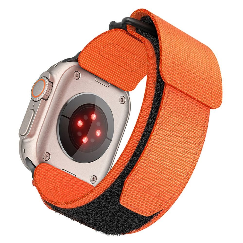 Forcell F-Design FA05 nylon tépőzáras szíj Apple Watch 42 / 44 / 45 / 49 mm (Narancssárga)