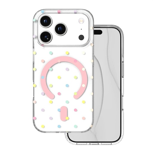 Apple iPhone 17 Pro / Apple iPhone 18 Pro Bubble Dots MagSafe etui na plecki (Biały)