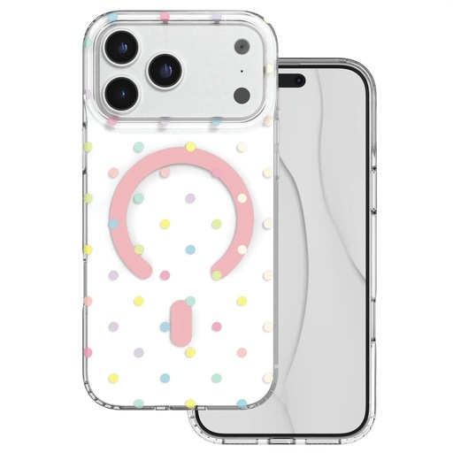 Apple iPhone 17 Pro Max / Apple iPhone 18 Pro Max Bubble Dots MagSafe etui na plecki (Biały)