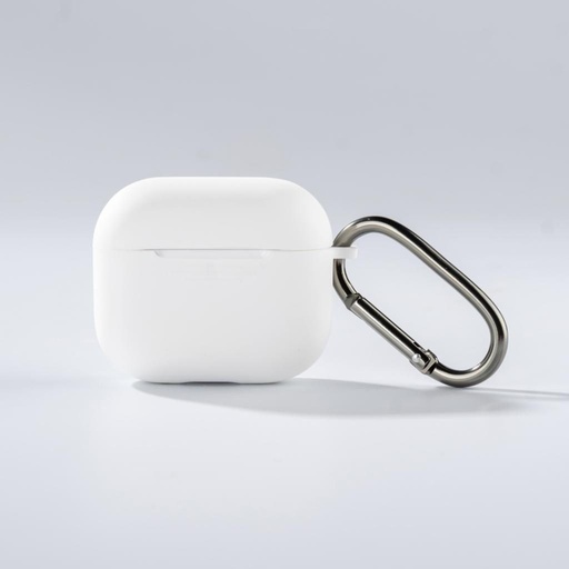XO K16 silikonowy etui ochronne z haczykiem AirPods 4-hez (Biały)