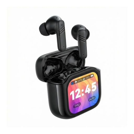 XO X50 ANC+ENC Dual Mic inteligentny LCD z wyświetlaczem TWS słuchawki (Czarny)