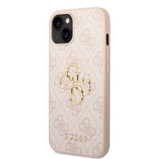 Guess PU 4G Metal Logo etui iPhone 15 (Różowy)