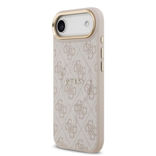 Guess PU Leather 4G Złoty Frame MagSafe etui iPhone Air (Różowy)