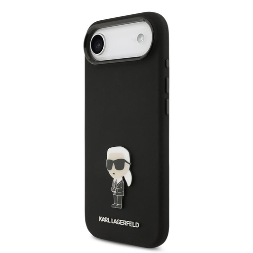 Karl Lagerfeld Liquid Silicone Metal Ikoniczny etui iPhone Air (Czarny)