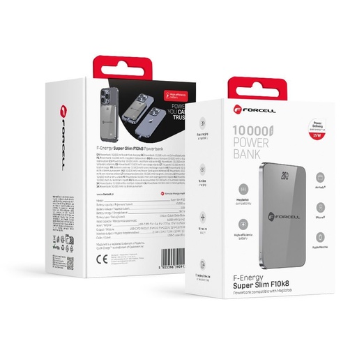 Forcell F-Energy SuperSlim F10K8 MagSafe power bank 15W 10000 mAh (Szary)