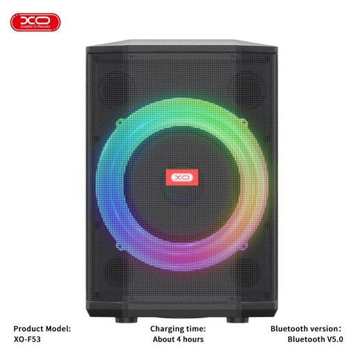 XO F53 8 colos RGB przenośny Bluetooth głośnik (Czarny) - 40W