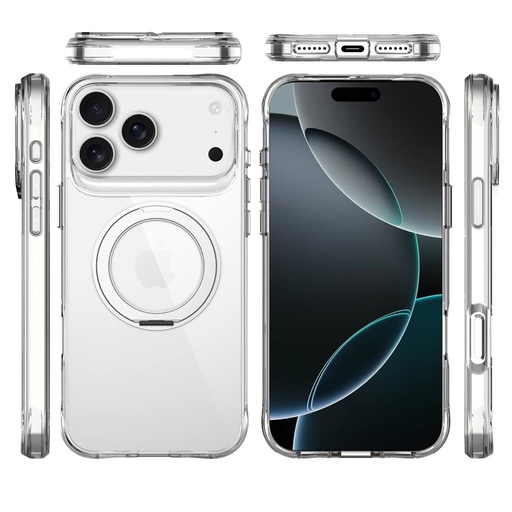 Apple iPhone 17 Pro TOKO Pure MagSafe 360 ring etui na plecki (Srebrny)