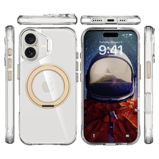 Apple iPhone 17 TOKO Pure MagSafe 360 ring etui na plecki (Złoty)