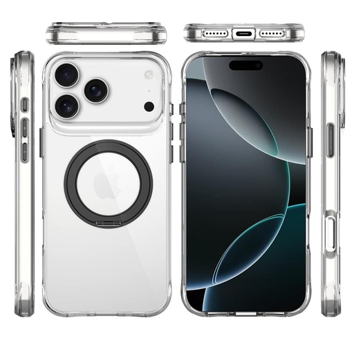 Apple iPhone 17 Pro Max TOKO Pure MagSafe 360 ring etui na plecki (Czarny)