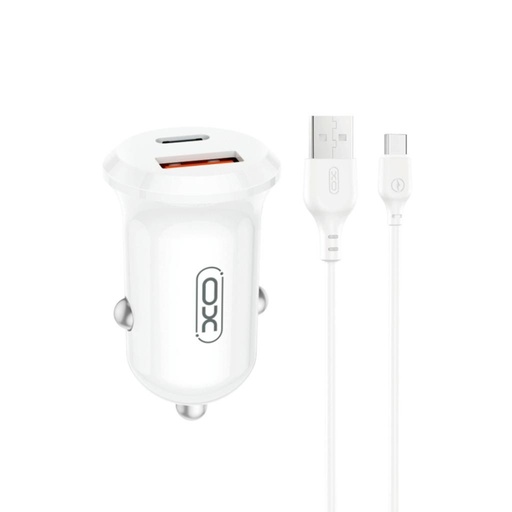 XO CC69 Mini Smart samochodowy ładowarka (Biały) - 30W, A+C