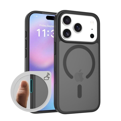 Apple iPhone 17 Pro Max Roar Haptic Button Matte MagSafe etui na plecki (Czarny)