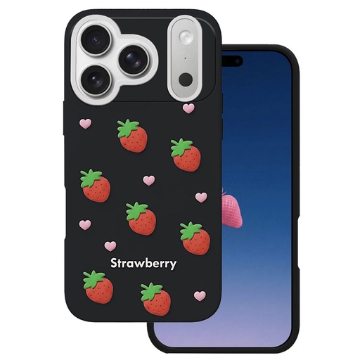 Apple iPhone 17 Pro Max Strawberry etui na plecki (Czarny)
