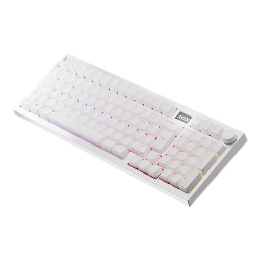 AVAX GM03 PRO 98% Gasket RGB Tri-mode mechaniczny klawiatura (Biały) - Gateron czerwony przełącznik, węgierski układ