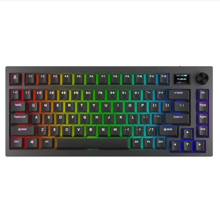 AVAX GM02 PRO 75% Gasket RGB Tri-mode mechanikus billentyűzet (Fekete) - Gateron red kapcsoló, magyar kiosztás
