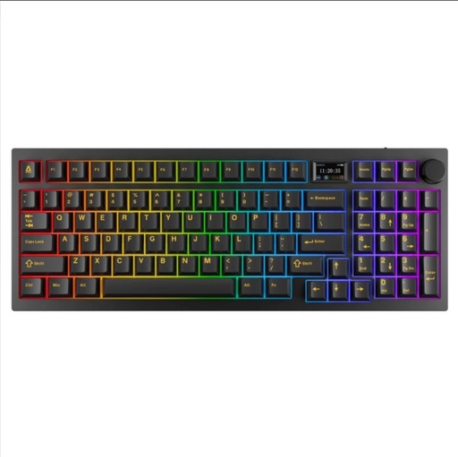 AVAX GM03 PRO 98% Gasket RGB Tri-mode mechaniczny klawiatura (Czarny) - Gateron brązowy przełącznik, węgierski układ